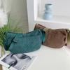 Korean Style Corduroy Shoulder Bag Cotton Cloth Canvas Handbag Solid Color Shoulder Bag  All-match