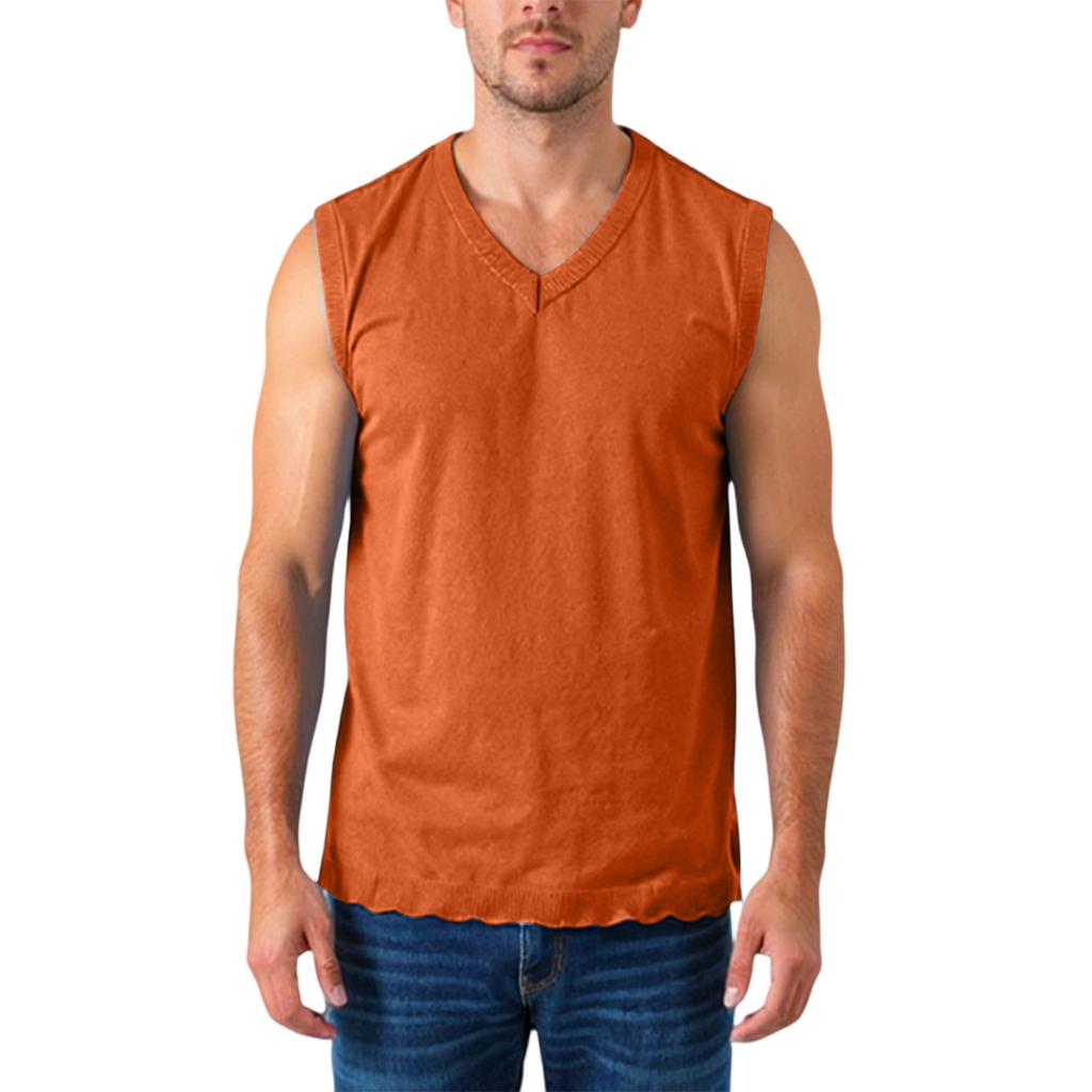 Herren V-Ausschnitt Verdickte Strick Ärmellose Pulloverweste