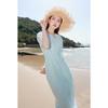 Sancai Plus Size Embroidered Lyocell Round Neck Dress