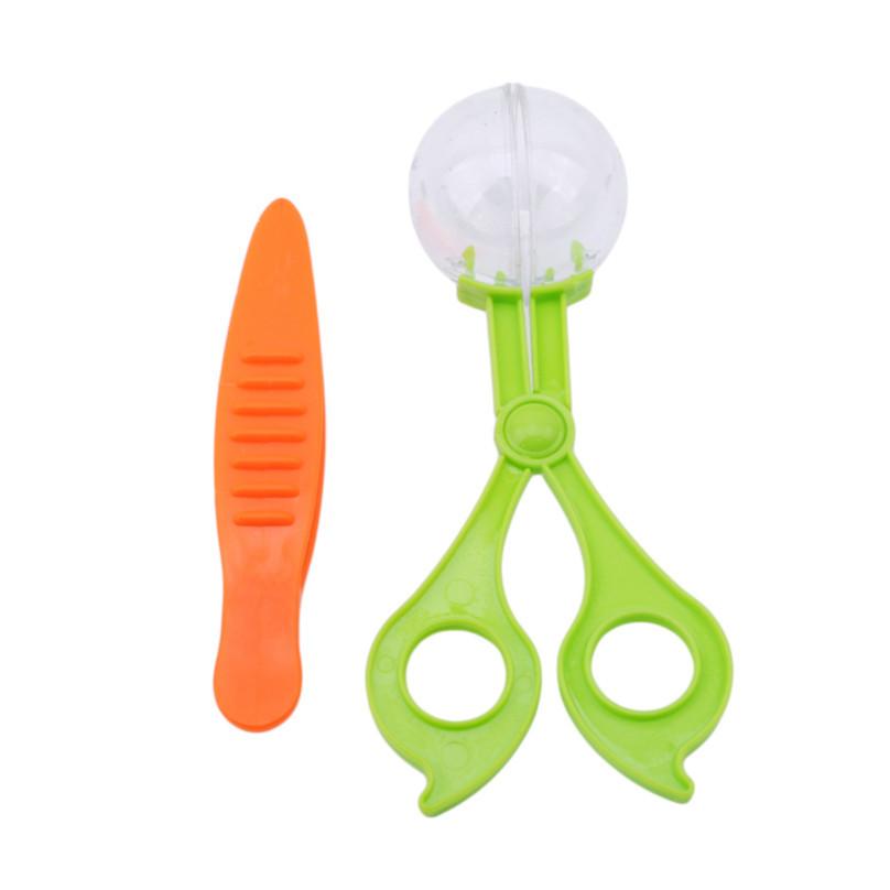 Plastic Scissor Clamp & Tweezers Nature Exploration Toy Kit for Kids Plant Insect Study Tool