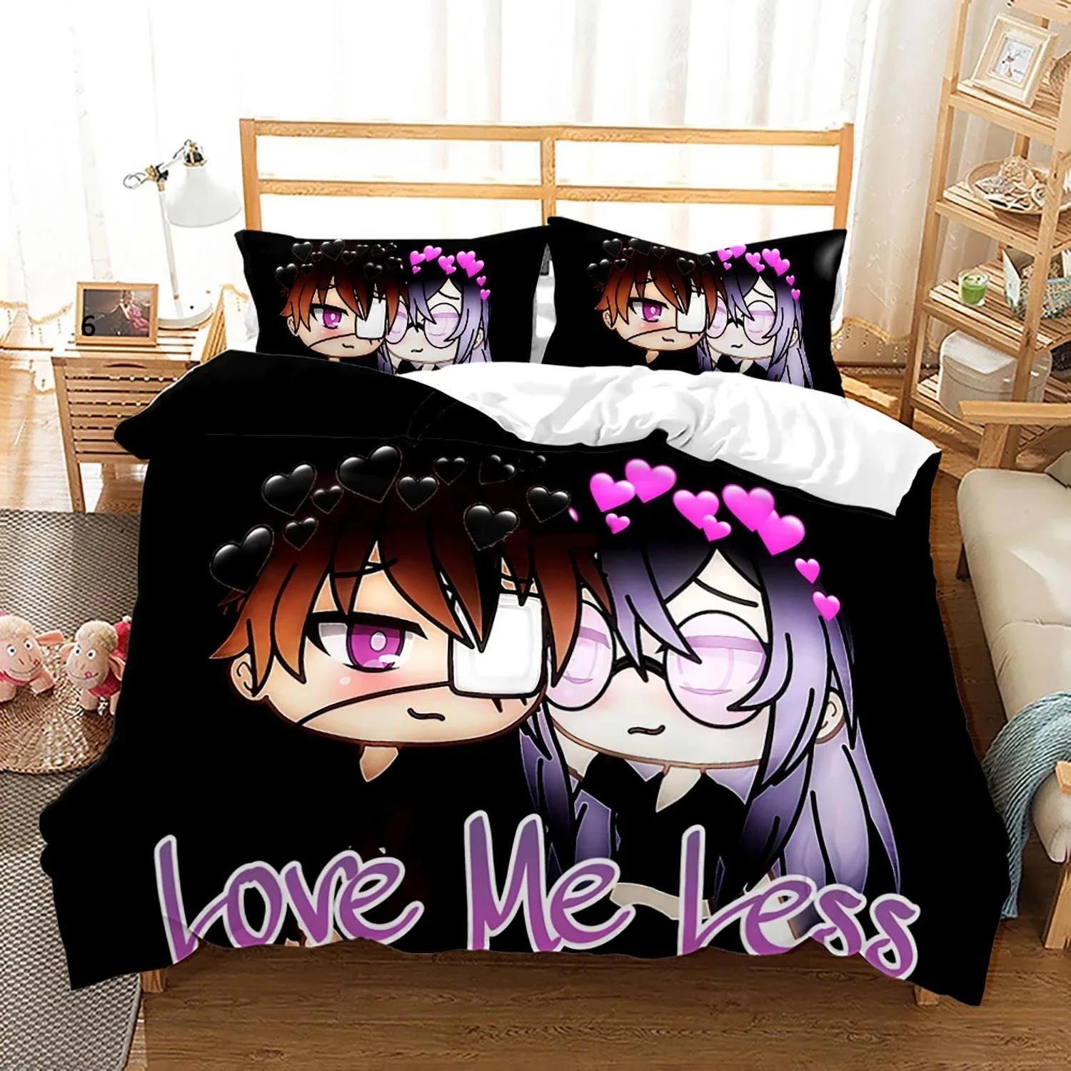 

3D-печатный новый комплект постельного белья Gacha Life, наволочка, пододеяльник, 3 шт., двуспальная кровать, двуспальная кровать, двуспальная кровать, кровать размера «king-size», постельное белье для взрослых мальчиков, пододеяльник 70x133cm 2pcs