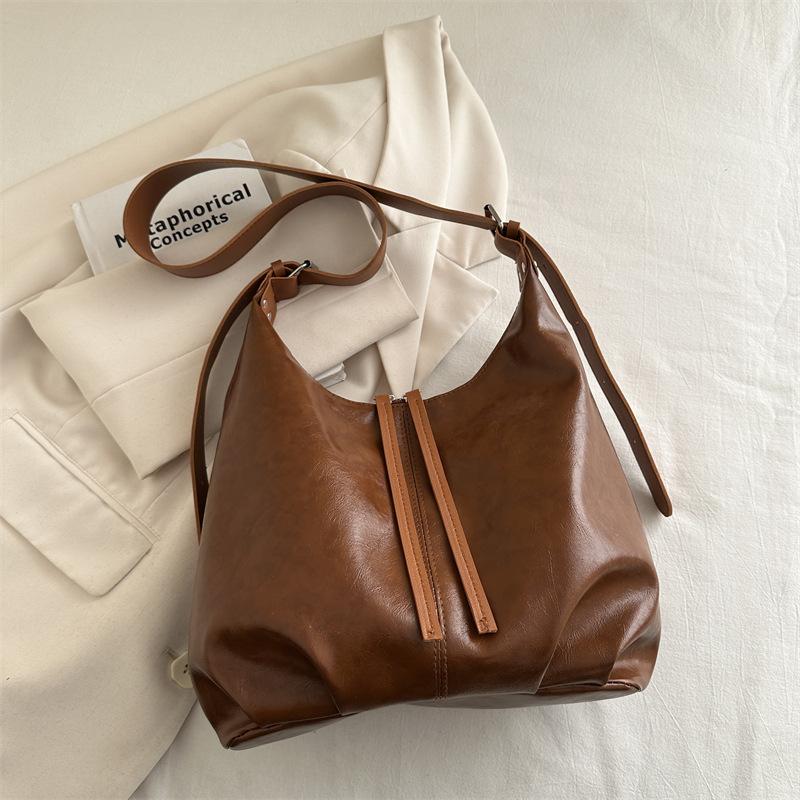 

Национальный ленивый ветер Большая вместимость Сумка-тоут 2025 Новая Простая На плечо Однотонная Подмышечная сумка