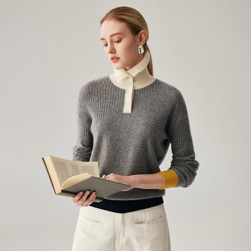 Zhaojun Women's Irregular Twill Knit Cashmere Sweater