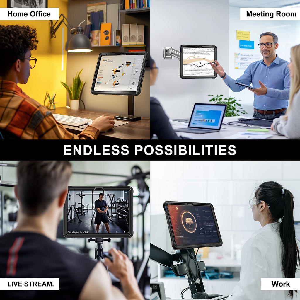 For iPad (2025)/10.9 (2022) Case Kickstand PC+Silicone+TPU Tablet Cover