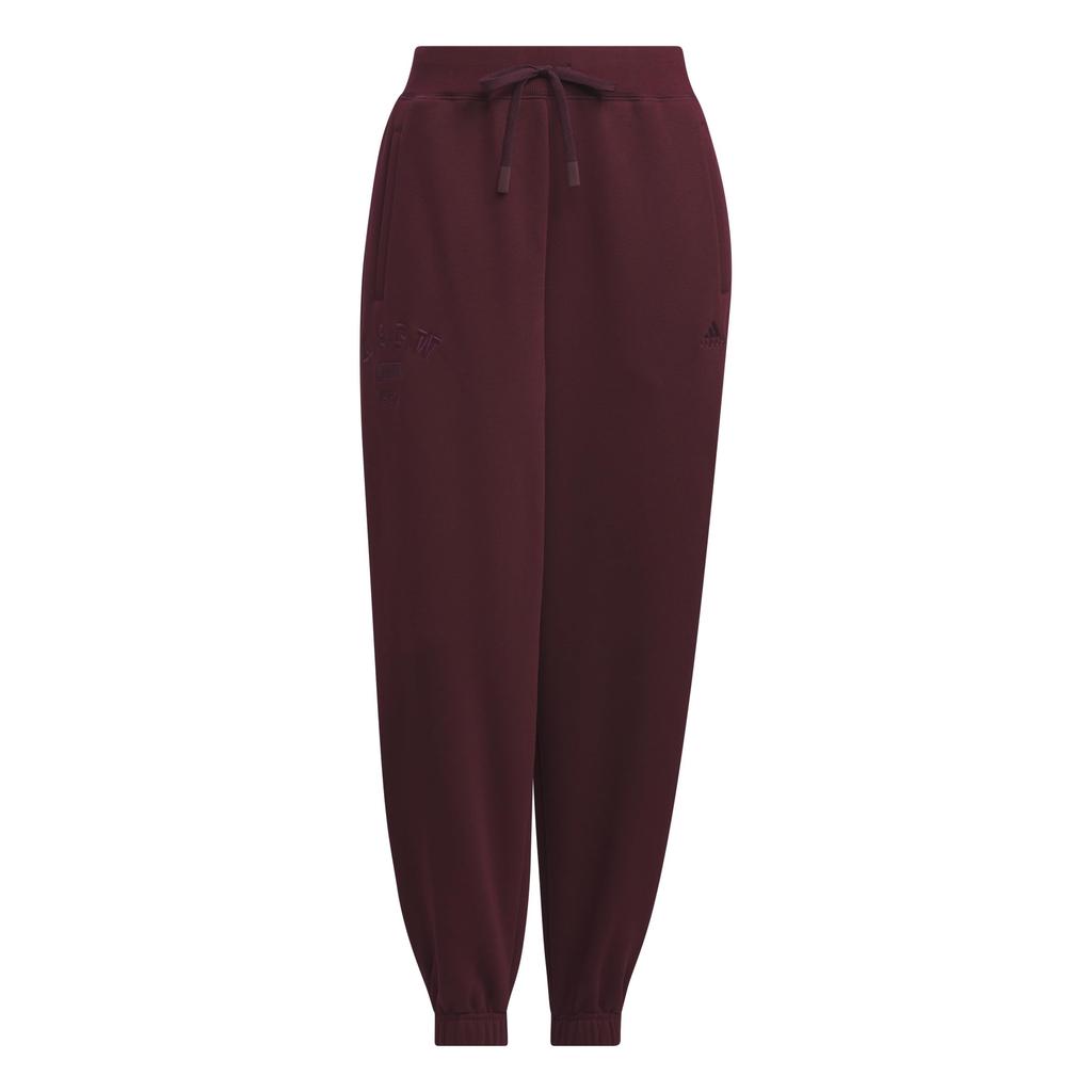 Adidas KTX46 Sweat Pants College Loose Fit Fleece Pants Maroon L Women's (JG3823)