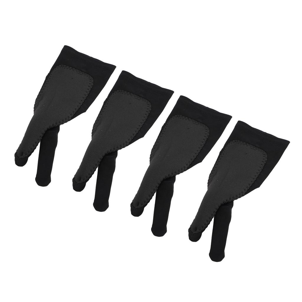 4 Pack Artist Drawing Glove Right Left Hand 3 Layer Two Finger Smooth Elasticity Breathable Digital Art Graphic Tablet