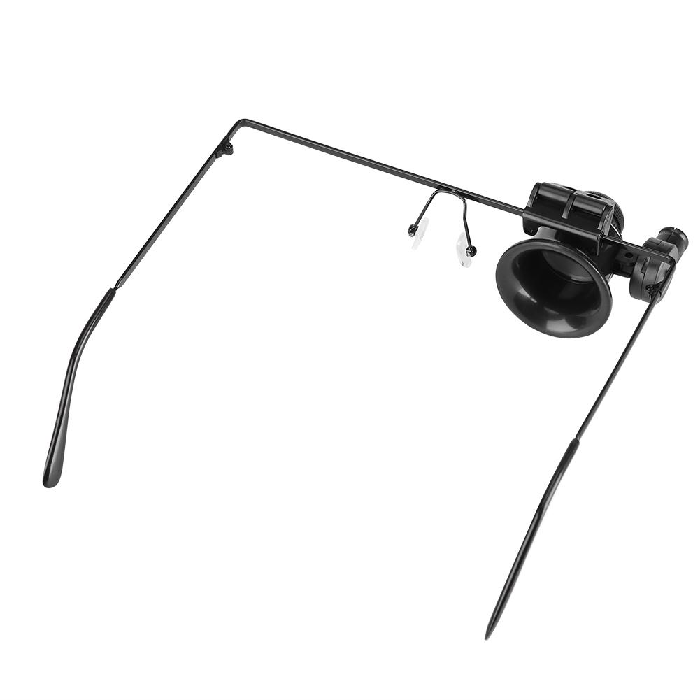 Watch Repair Single Lens Eye Glasses 20x Magnifying Magnifier Jeweler Tool LED Light Loupe