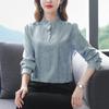 Women's 2025 Autumn Heavyweight Mulberry Silk Stand Collar Blouse - Long Sleeve, Loose Fit Top