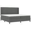 LED Box Spring Bed with Mattress Dark Gray 200 x 200 cm Fabric