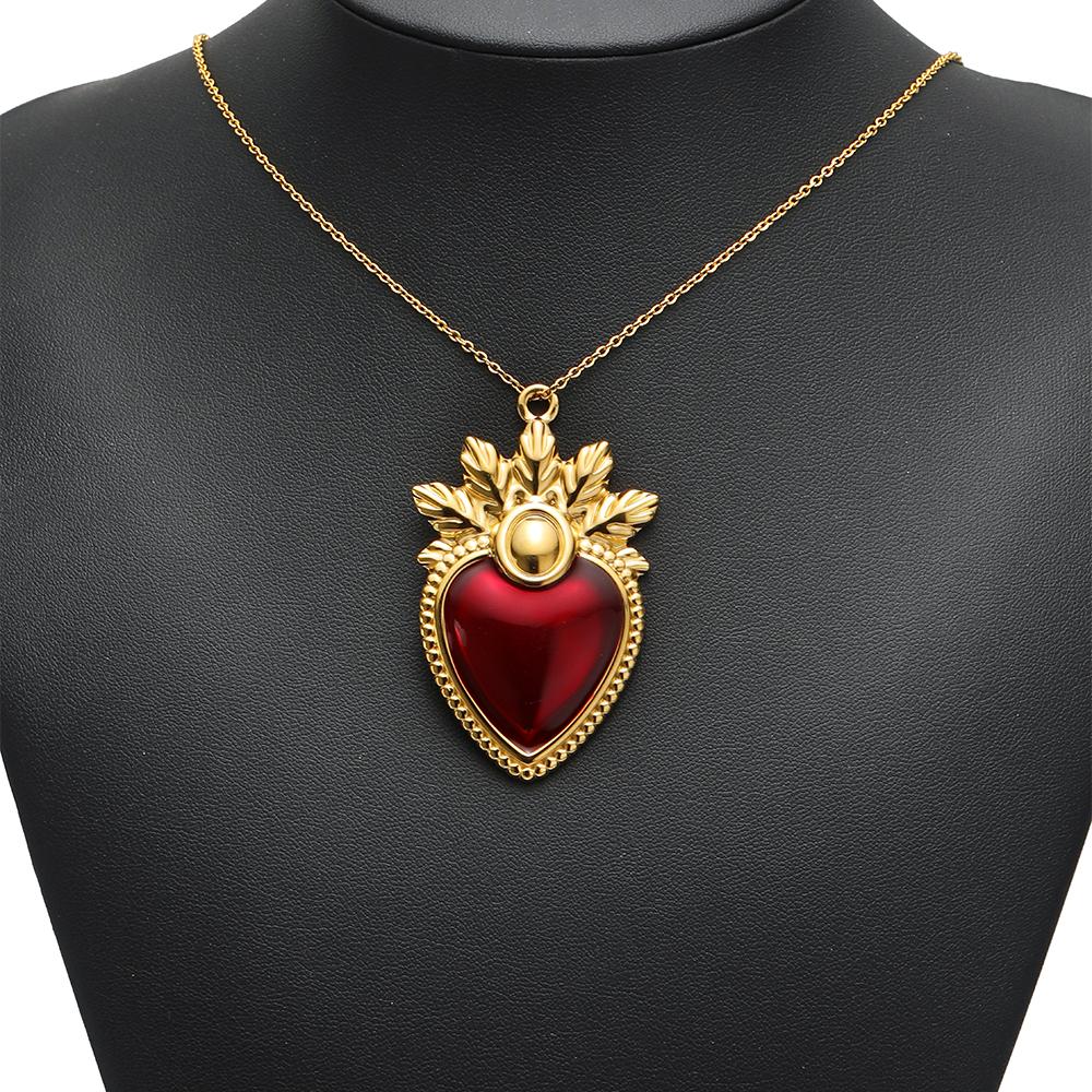3Pcs Stainless Steel Classical Enamel Red Heart Wing Crown Charms DIY Women Jewelry Necklace Pendants Findings Earrings Making