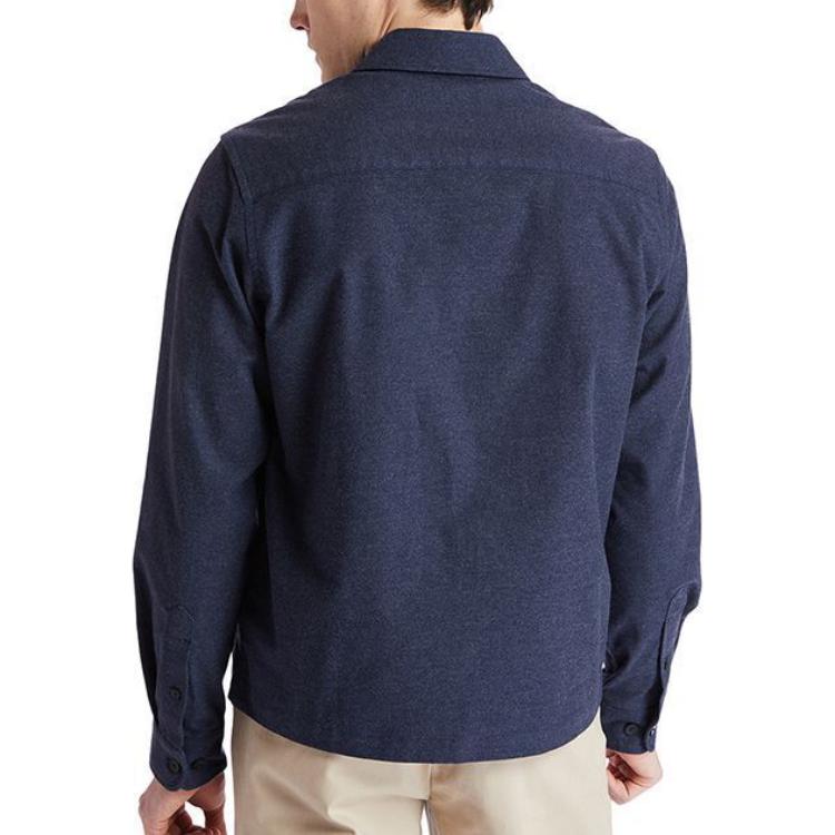Timberland Culoare Solidă Outdoor Casual Sport Polo Cămașă Mânecă Lungă Bărbați cămăși Albastru-Gemen A2C8G-475
