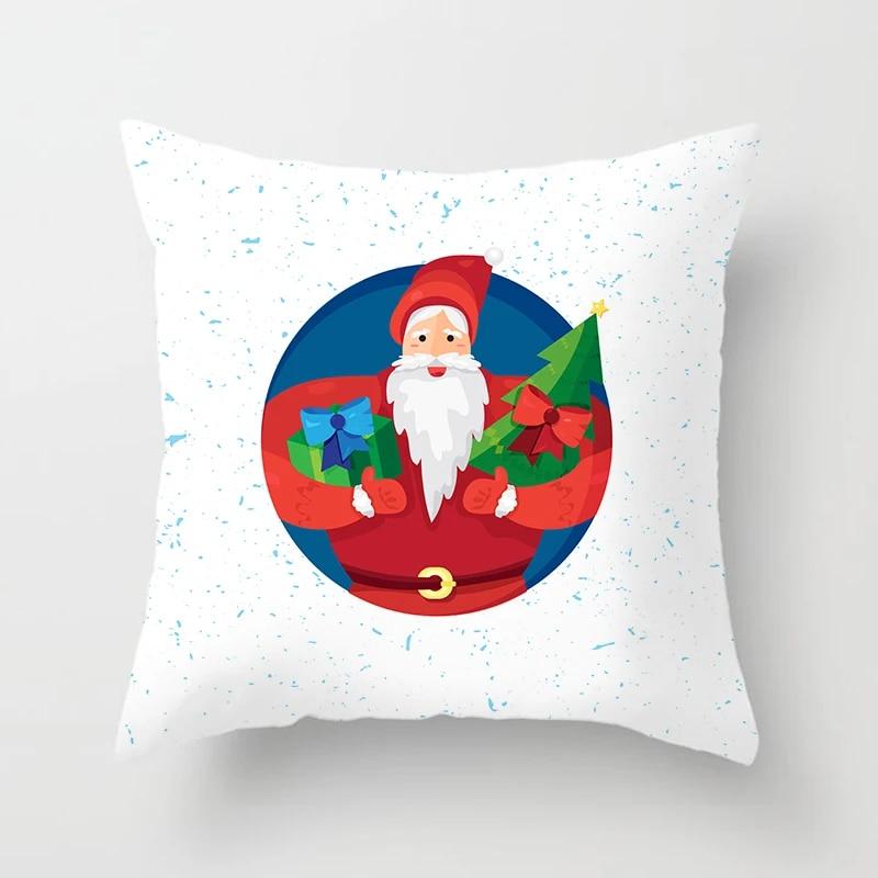 

Рождественская наволочка, зимняя снежная сцена, наволочка с принтом Санта-Клауса, наволочка для гостиной, дивана, рождественское украшение для дома 40x40cm