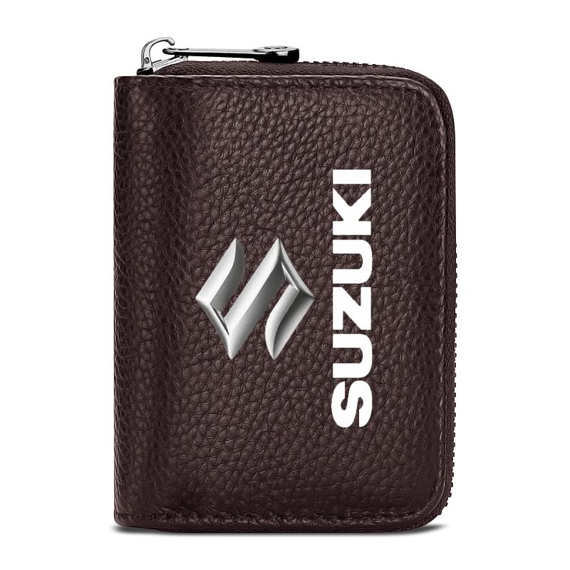 

Кошелек из натуральной кожи для водительского удостоверения, ID-карты, банковских карт для Suzuki GSR GSR750 GSR600 SV 650 Swift Jimny Grand Vitara Samurai Spacia Liana коричневый