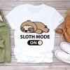 Fashion Tee Top T-shirt Clothing Casual Sloth Funny Lazy Animal Short Sleeve Women Print Summer Lady Female Graphic T-shirt