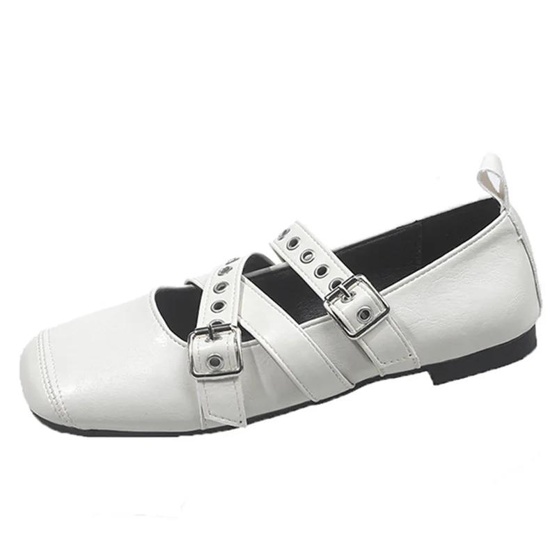 Fashion 2025Designer Spring Women Mary Jane Shoes Fashion Square Toe Ladies Comfort Soft Sole Flats Women's Comfort Ballerinas Shoes