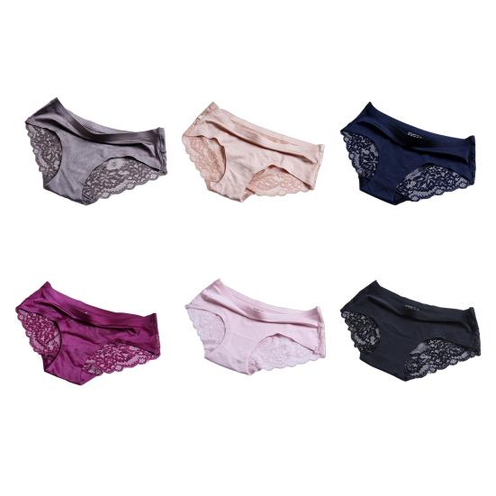 Seamless Underwear for Women Silky Invisible Hipster Briefs Mid Rise Lace Satin Stretch Bikini Panties