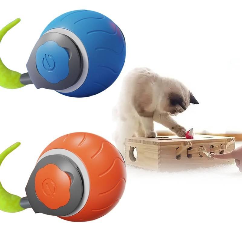 Automatic Rolling Cat Ball Toy For Entertaining Cats With Exciting Motion And Textured Design