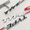AAALZ1 3D Metal Type S Logo Front Grill Car Emblem Rear Trunk Badge Sticker Decal For Honda Civic Types CRV HRV Accord Fit Accessories