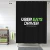 Logo Chauffeur Uber Eats Chauffeur Livraison Repas Rideau de Douche Salle de Bain Polyester Imperméable Rideaux de Bain Avec Crochets