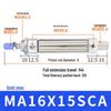 AirTAC Stainless Steel Mini Cylinder MA Series - Sizes: 16/20/25/32 mm x 15/25/30/50/75/100/125-SU