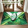 Crystal Velvet Square Rug Custom NameIreland Rugby Pattern Non Slip Home Floor Decor Rug