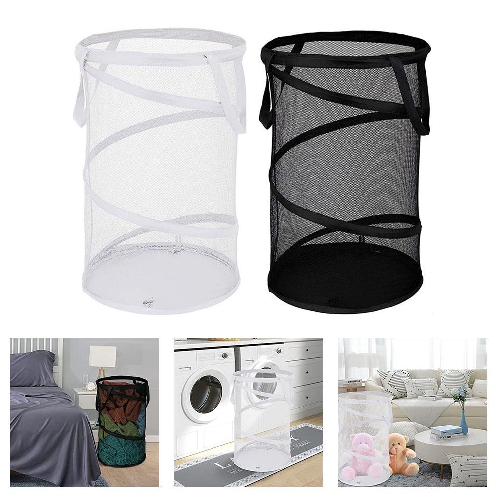 Space Saving Foldable Laundry Basket with Breathable Mesh Sides for Small Apartments Nurseries and Laundry Rooms