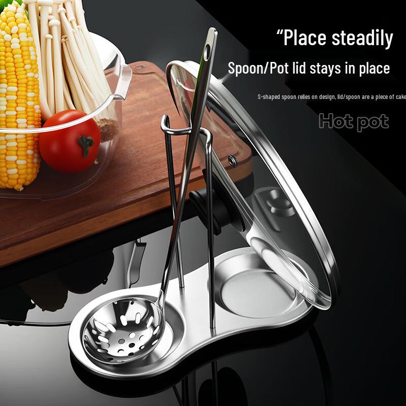 Stainless Steel Hot Pot Ladle & Skimmer Set with Holder
