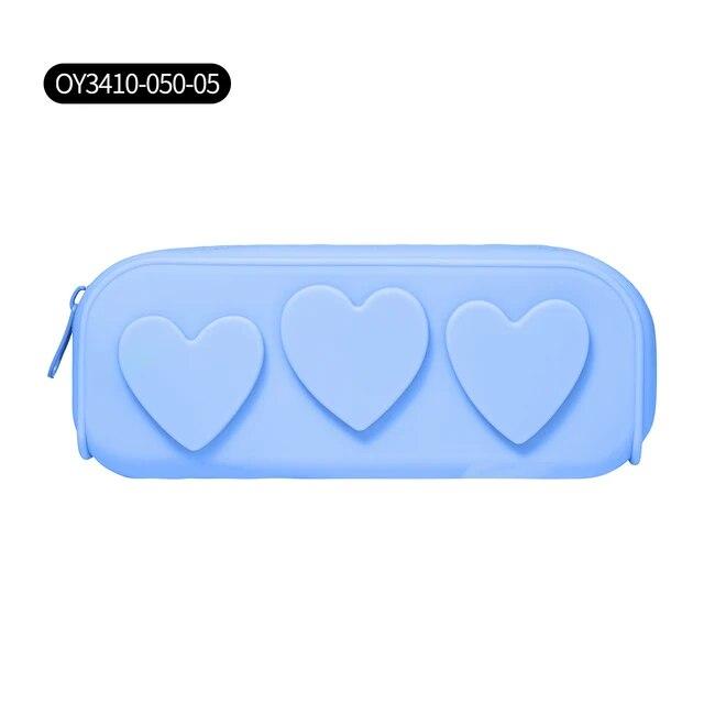 Sacchetti Zip in Silicone Riutilizzabili a Forma di Cuore Sacchetto in Silicone Borsa Cosmetica Portatile Astuccio per Pennelli da Trucco per Donne