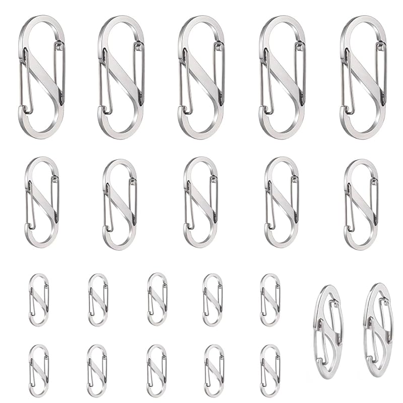 

MOCOXYKLXY carabiner S-shaped small size super lightweight durability key ring multifunctional Convenient to carry Household goods Anti-theft Loss