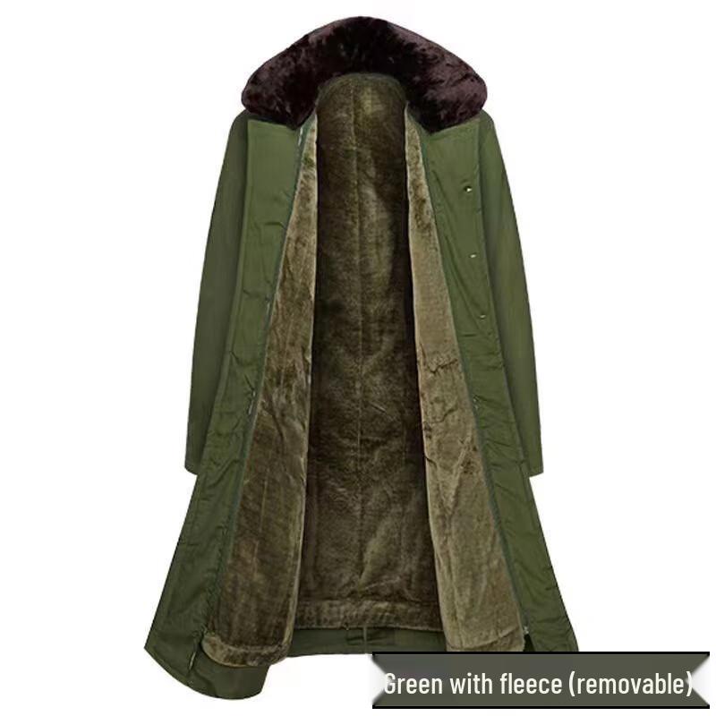 

Zhengjin Мужская зеленая утолщенная съемная зимняя хлопковая парка