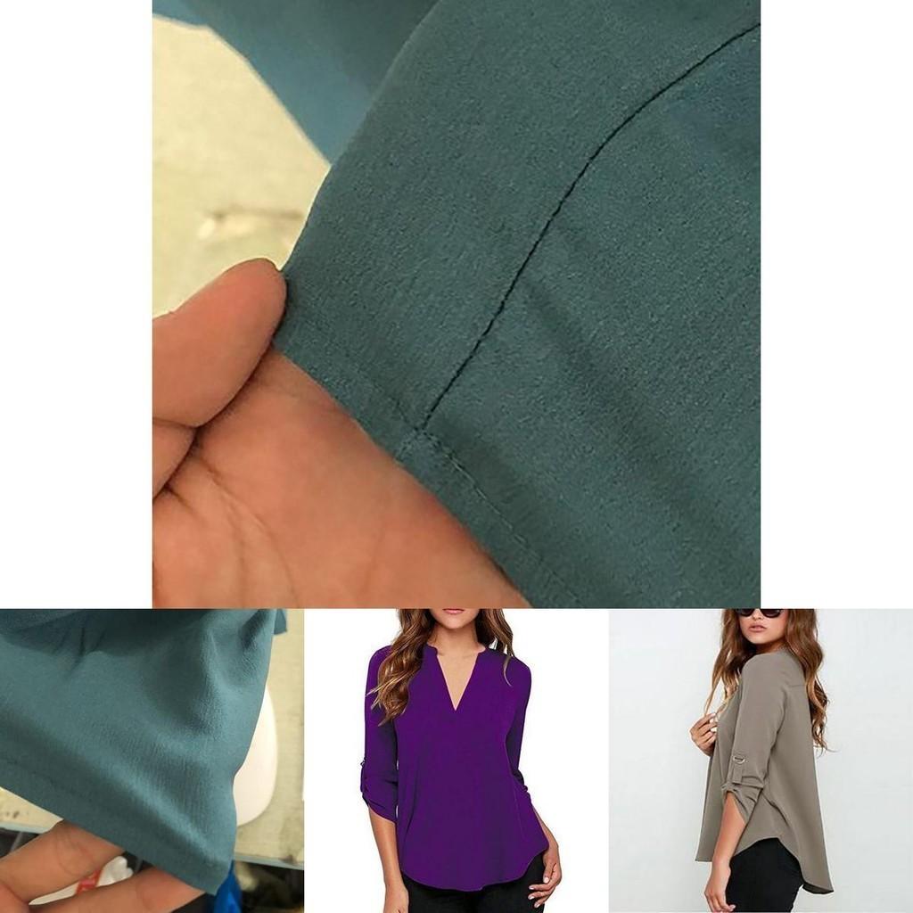 Stilvolles Damen Casual Langarm V-Ausschnitt T-Shirt Pullover Tunika Bluse Optionen