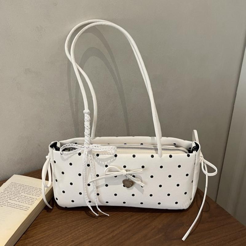 Casual Pillow Bag Polka Dot with Charm Shoulder Bag Large Capacity Long Shoulder Strap Underarm Bag Women Pursesand Handbags