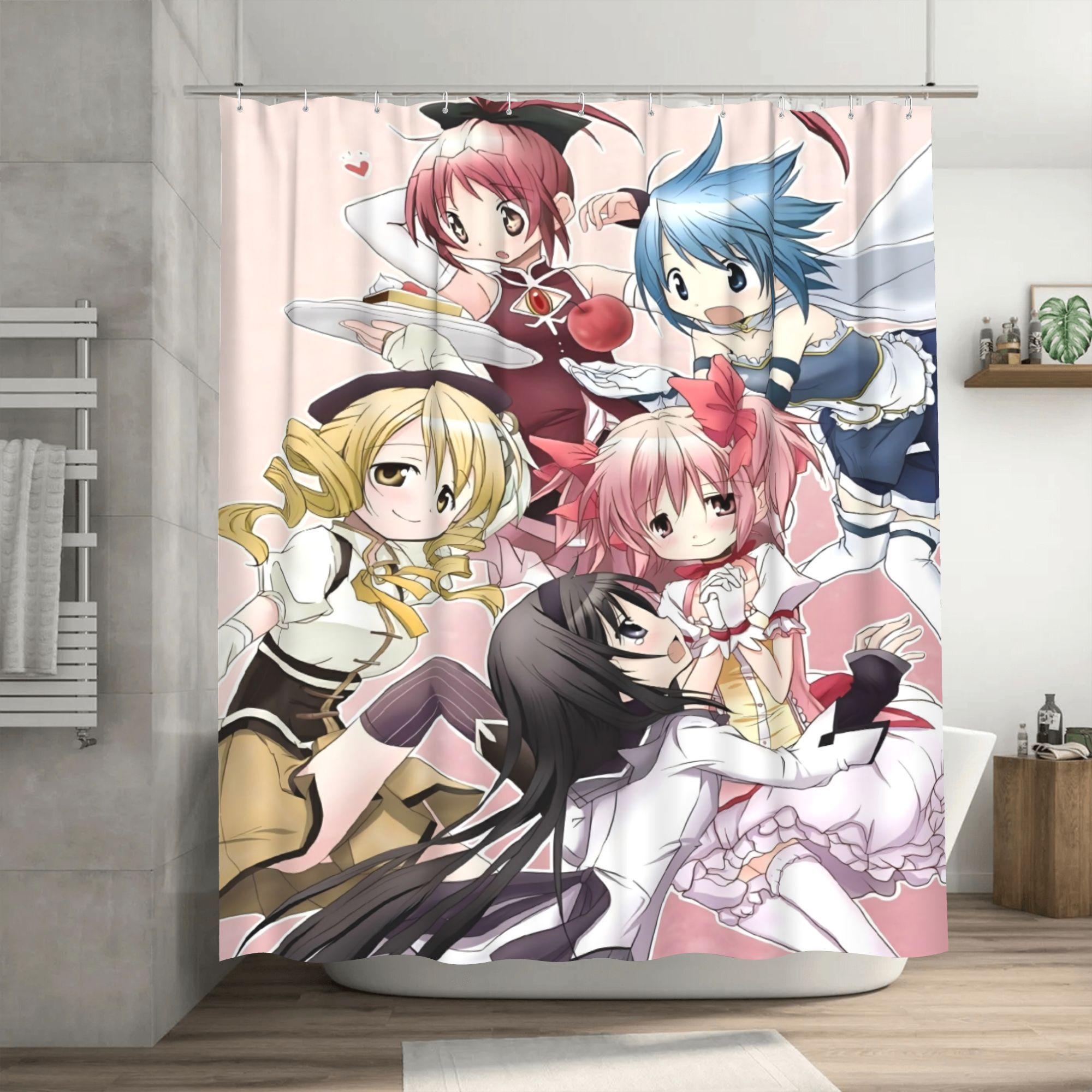 

Magical Girl Kawaii Round, Inspired Fashion Design Shower Curtain With Hooks, Removable Bathroom Curtain, Durable Polyester W60H190(CM)-1 Pcs