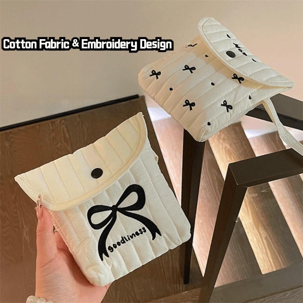 New Bow Period Bag Large Capacity Portable Sanitary Napkin Storage Bag Multifunctional Tampon Holder Girl