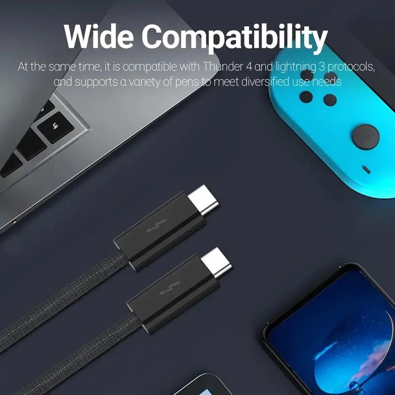 USB4 Type C Cable 240W 40Gbps Thunderbolt 34 Compatible for Phone iPad Switch 8K HD SuperSpeed Charging 7 Colors