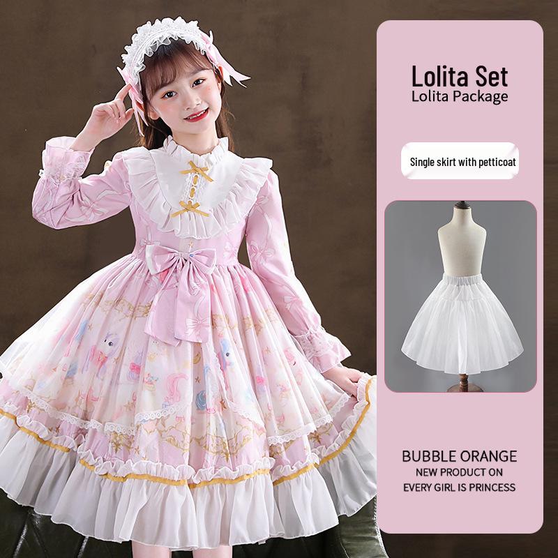 Lolita Princess Long Sleeve Birthday Dress for Girls - 2026 Spring Collection