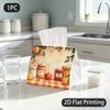 1pc Tissue Box, Rustic Warm Apple Jam Cozy Harvest Pattern, 2D Flat Printing, Many Uses, Machine Washable, Tissue Bag, for Outdoor Use, 2D Flat