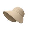 Wide-brimmed ice silk fisherman hat for women, summer sun protection, UV protection, open-top hat, outdoor casual versatile sun hat