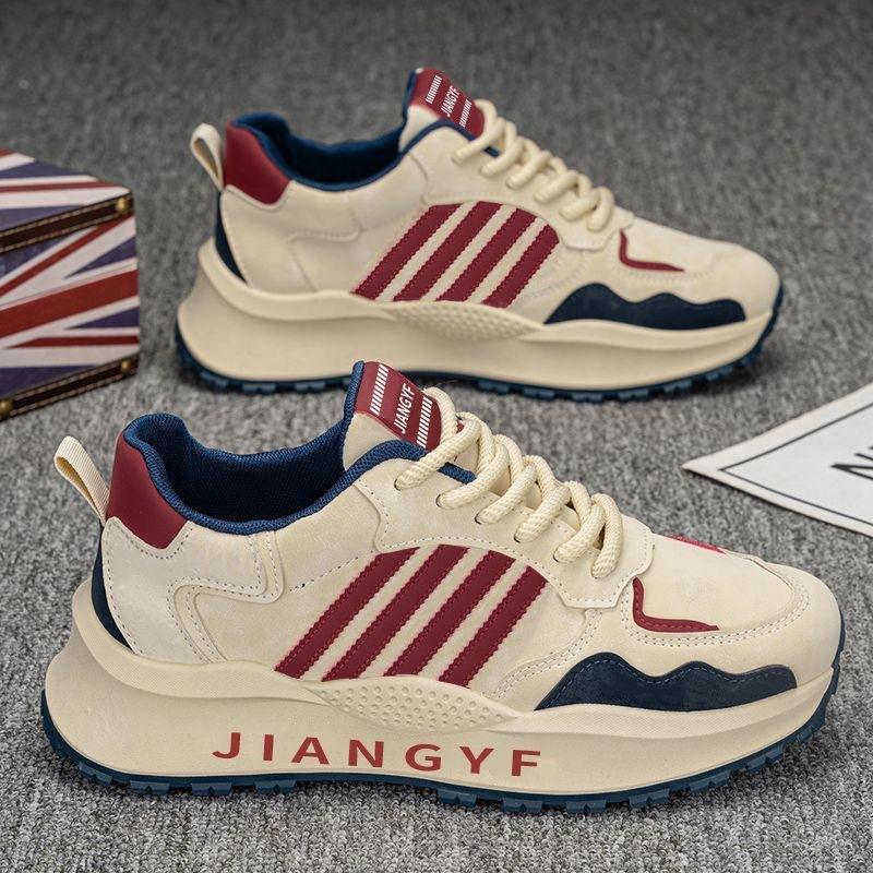 2025 New Men's Shoes Four Seasons Versatile Fashion Thick Bottom Lightweight and Comfortable Dad Shoes Casual Sports Running Trendy Shoes