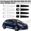 Carbon Door Handle Bowl Cover Trim Chrome Car Modification Accessories For Peugeot 208 308 408 3008 207 407 Black Car Styling
