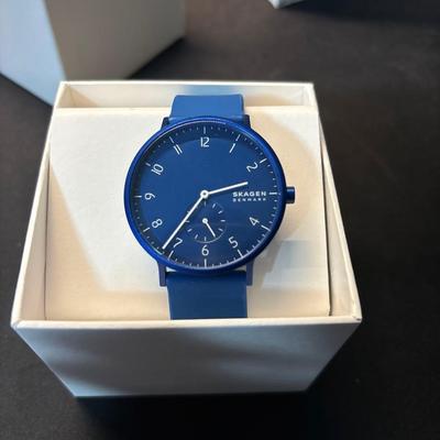 Used SKAGEN Watch SKW6480 Blue Silicone Band