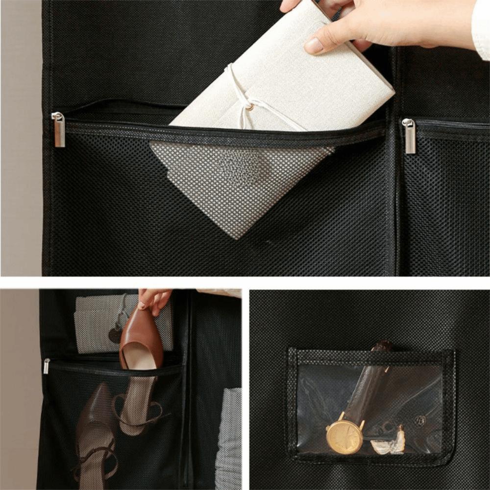 Mesh Pockets Portable Garment Bags Foldable Multi-Compartment Dustproof Clothing Covers Hanging with Window