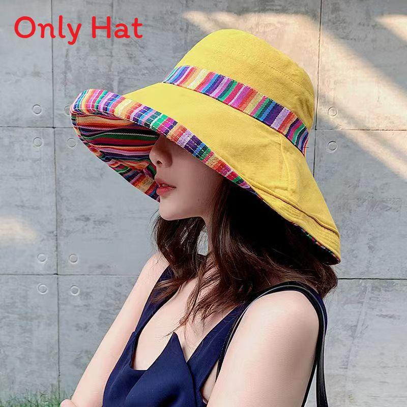 Fisherman Hat Women Pure Cotton Wide Brim Uv Protection Breathable Foldable Summer Outdoors