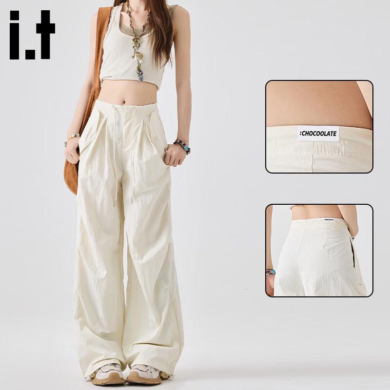 CHOCOOLATEit Women s Quick-Dry Wide-Leg Cargo Pants M