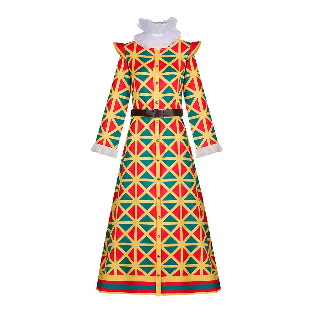 Medieval Clown Cosplay Costume For Circus Performances With Soft Wool Fabric For Adults
