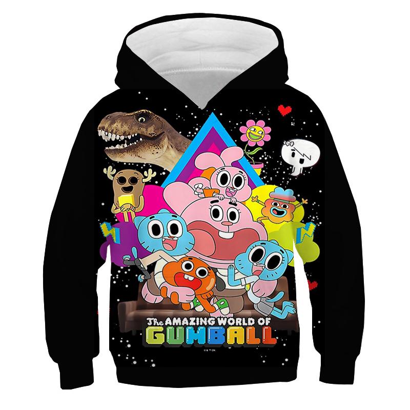 Fashion Kids Clothes The Amazing World of Gumball Hoodie Children Cartoon Pullovers Baby Girls Boys Autumn Hooded Sweatshirts