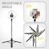 Luz de anillo para selfies de 8" con soporte de trípode extensible de 66" y soporte para teléfono, luz de anillo LED regulable portátil sin enchufar