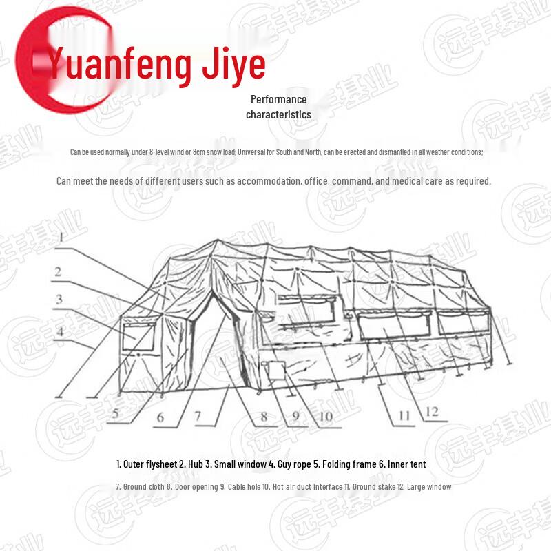 Yuanfeng Jiye 37sqm Rectangular Arch Frame Relief Tent