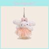 Cute Ears Bunny Plush Pendant With Flower Pattern For Teen Accessories