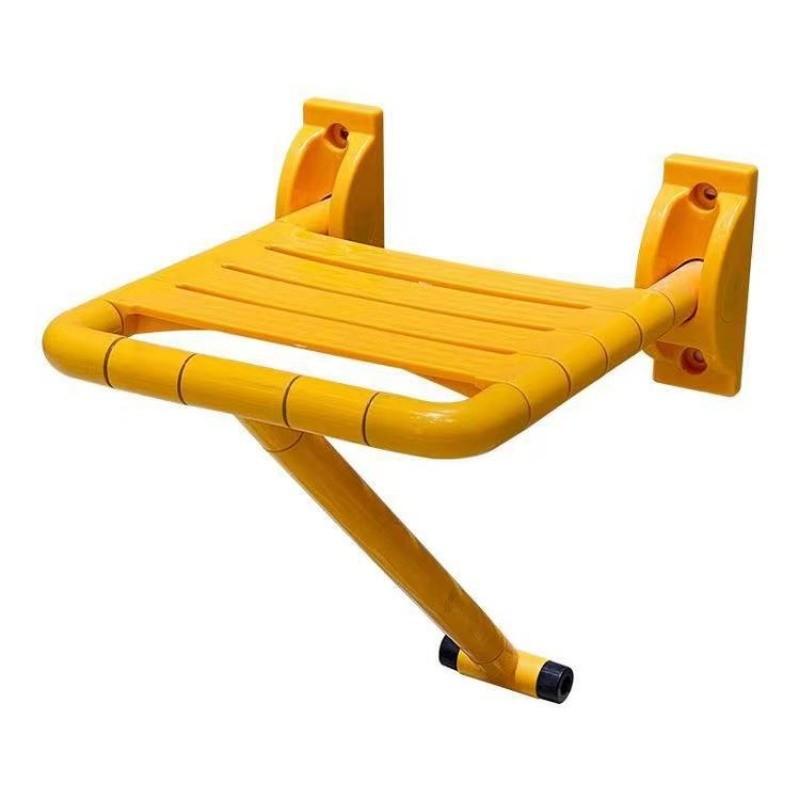 Foldable Elderly Shower Chair Disabled Accessible Bathroom Wall Chair Household Nylon Base Bath Stool